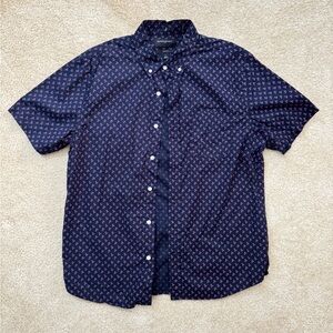 Banana Republic Dark Blue Patterned Casual Shirt